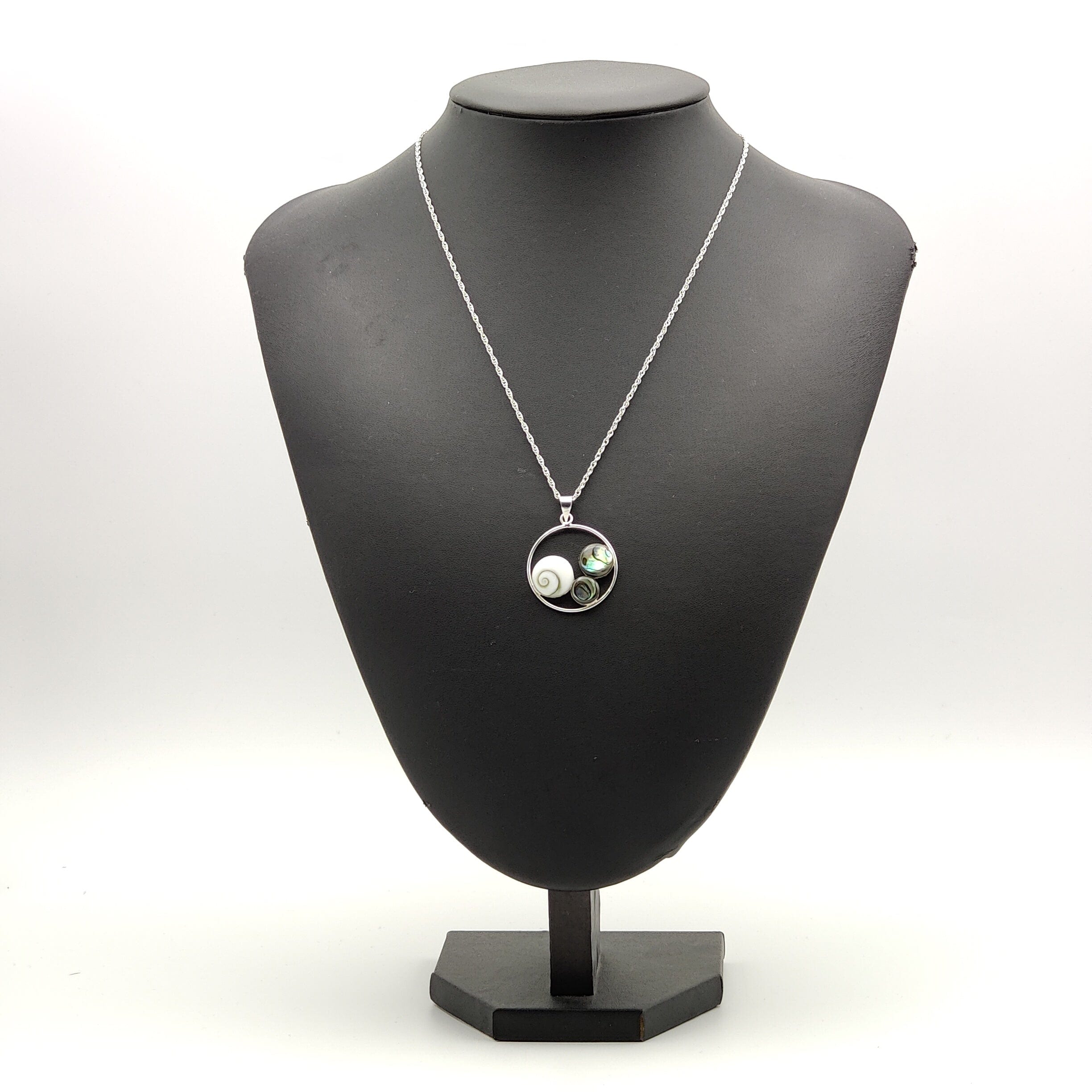 Hepburn and Hughes Abalone and Shiva Eye Pendant | Seashell Jewellery | Sterling Silver