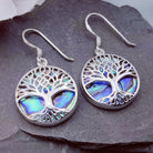 Hepburn and Hughes Abalone Shell Earrings | 18mm Tree of Life | Reversible | Sterling Silver