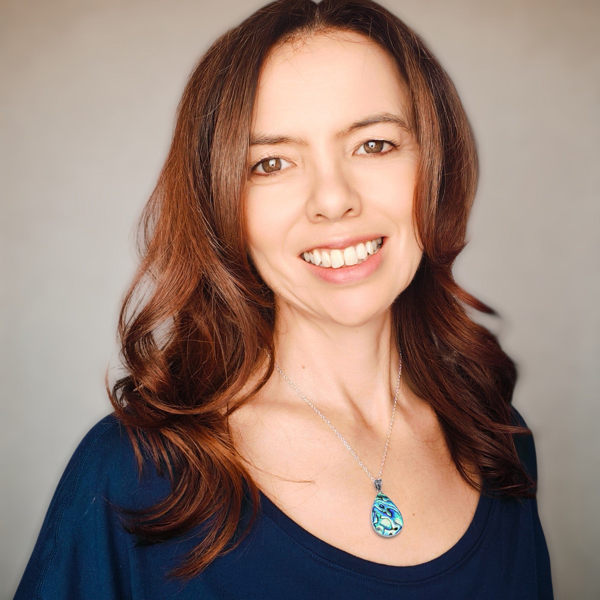 Hepburn and Hughes Abalone Shell Pendant | 50mm Teardrop | Mother of Pearl Reverse | Sterling Silver