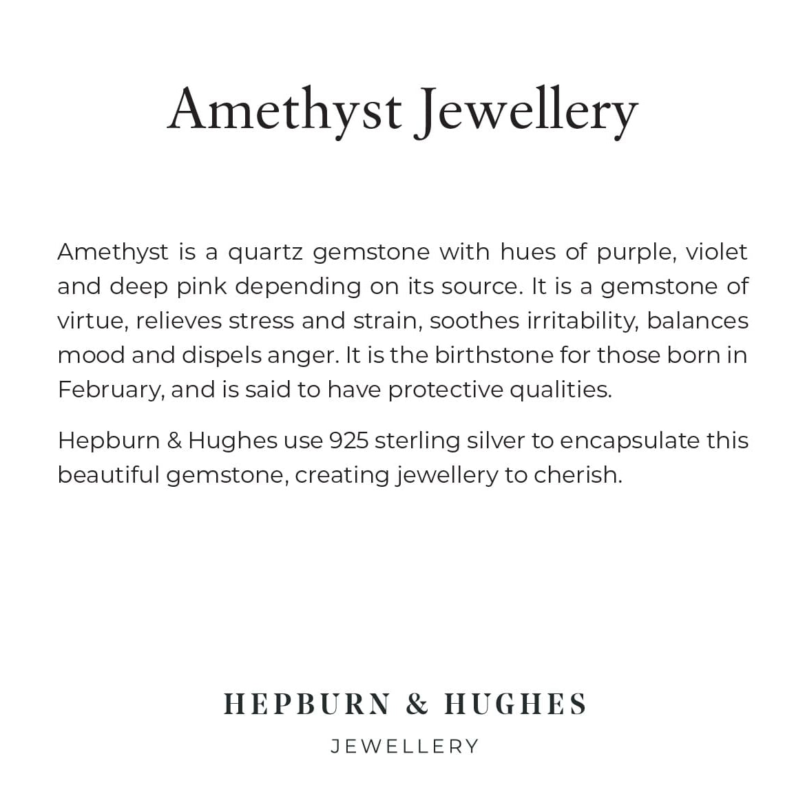 Hepburn and Hughes Amethyst Cufflinks | Purple Gemstone | February Birthstone | Sterling Silver