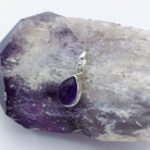 Hepburn and Hughes Amethyst Pendant | February Birthstone | 15mm Pear | Sterling Silver