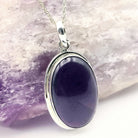 Hepburn and Hughes Amethyst Pendant | February Birthstone | Large Oval | Sterling Silver