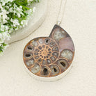 Hepburn and Hughes Ammonite Fossil Pendant | Large 70mm Madagascan | Sterling Silver