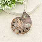 Hepburn and Hughes Ammonite Fossil Pendant | Large 70mm Madagascan | Sterling Silver