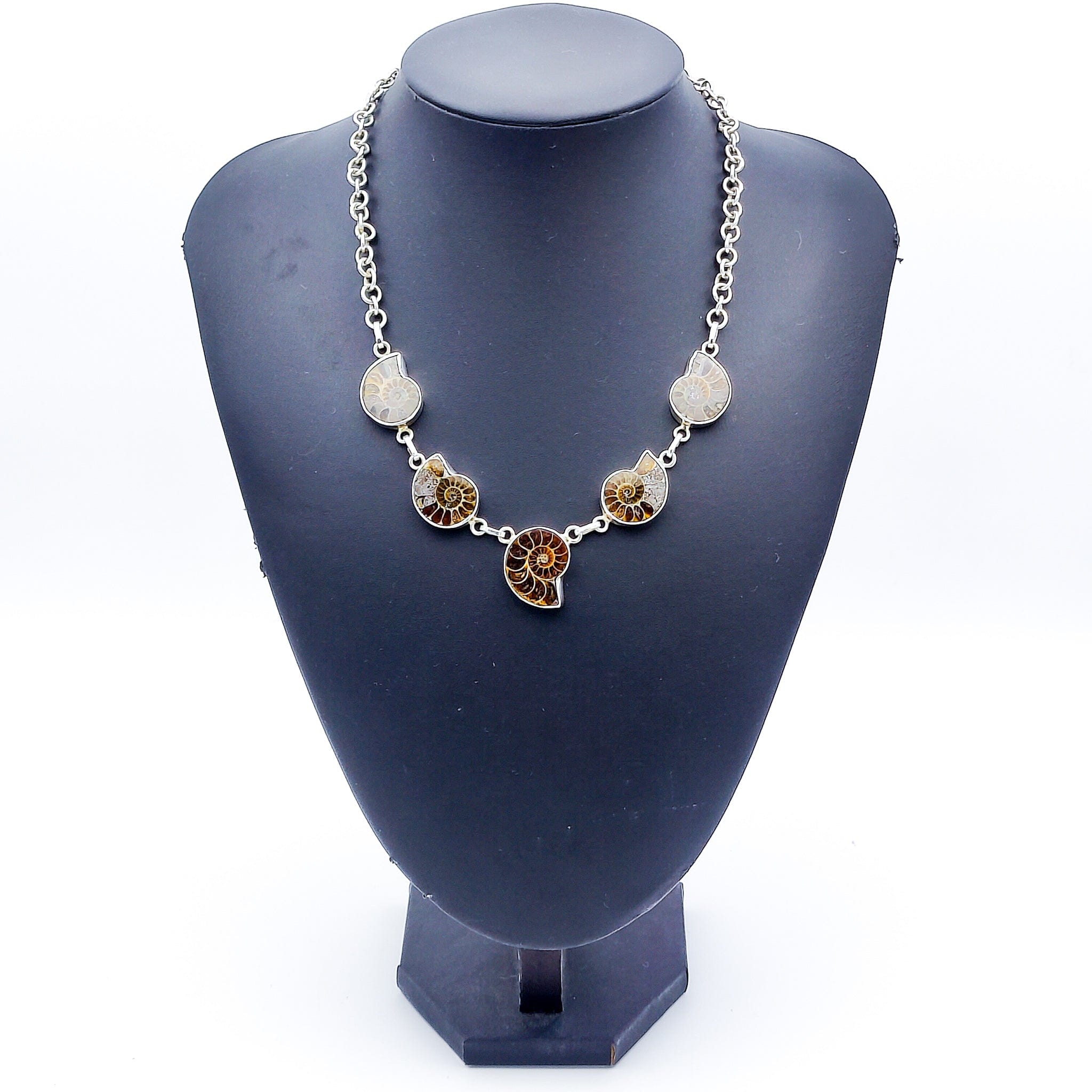 Hepburn and Hughes Ammonite Necklace | Made with Madagascan Fossils | Sterling Silver