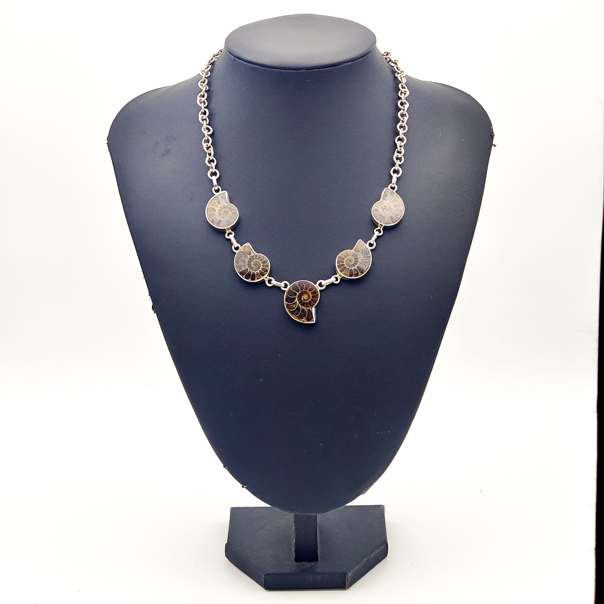 Hepburn and Hughes Ammonite Necklace | Made with Madagascan Fossils | Sterling Silver