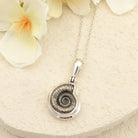 Hepburn and Hughes Ammonite Promicroceras Pendant | 14mm Fossil Necklace | Geology Gift | Sterling Silver