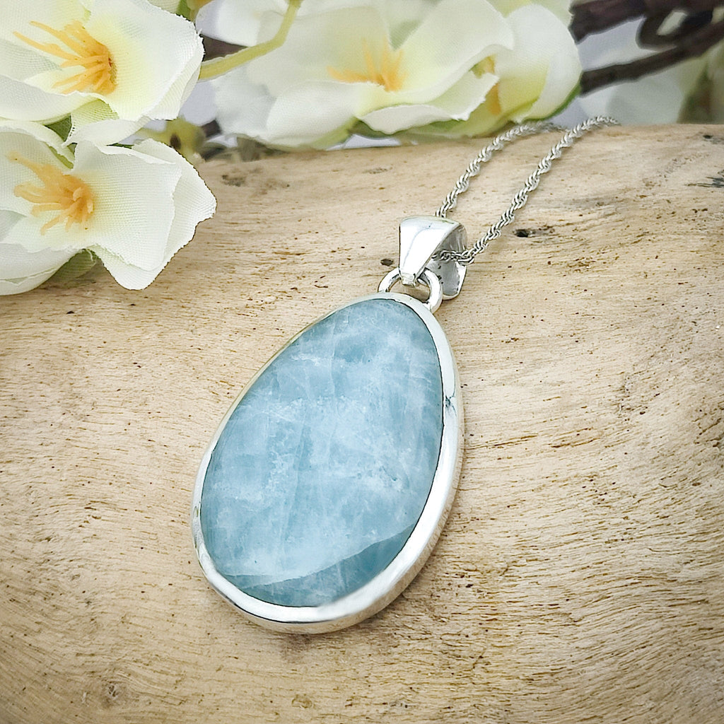 Hepburn and Hughes Aquamarine Pendant | Oval | March Birthstone | Sterling Silver