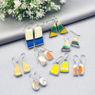 Hepburn and Hughes Art Deco Abstract Earrings | Original Clarice Cliff Pottery | Two options | Sterling Silver