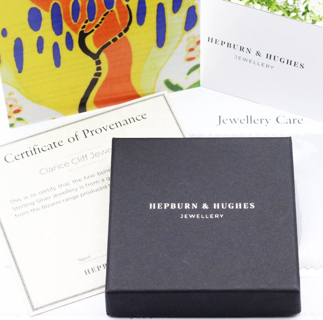 Hepburn and Hughes Art Deco Cufflinks | Clarice Cliff Bizarre Range Cuff Links | Sterling Silver and Pottery