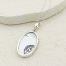 Hepburn and Hughes Art Deco Necklace | Clarice Cliff Pendant 35mm | Ceramic Oval | Sterling Silver