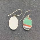 Hepburn and Hughes Art Deco Oval Earrings | Clarice Cliff Ceramics | 3 Options | Sterling Silver