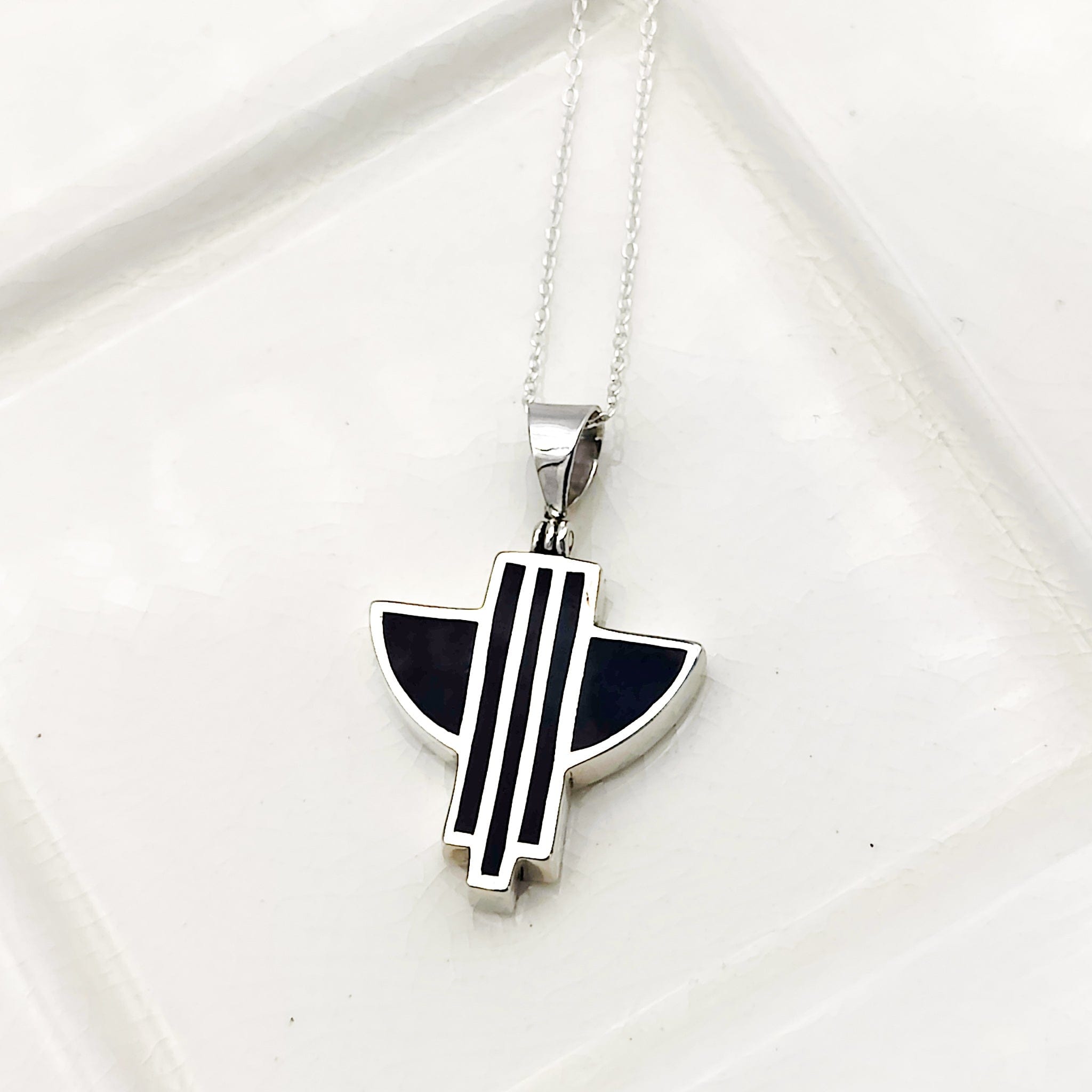 Hepburn and Hughes Art Deco Pendant | Angel design | Sterling Silver Pendant