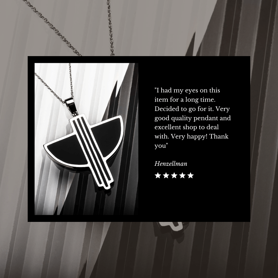 Hepburn and Hughes Art Deco Pendant | Angel design | Sterling Silver Pendant