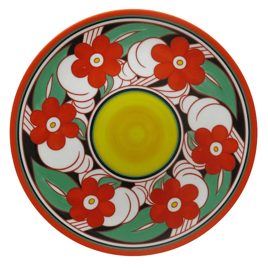 Hepburn and Hughes Art Deco pendant | Circular Clarice Cliff necklace | 30mm diameter | Five options | Sterling Silver