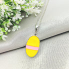 Hepburn and Hughes Art Deco Pendant | Clarice Cliff Ceramics | 30mm Oval | Sterling Silver