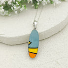 Hepburn and Hughes Art Deco Pendant | Clarice Cliff Pottery | 35mm x 12mm Oval |  Sterling Silver