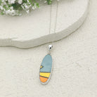 Hepburn and Hughes Art Deco Pendant | Clarice Cliff Pottery | 35mm x 12mm Oval |  Sterling Silver