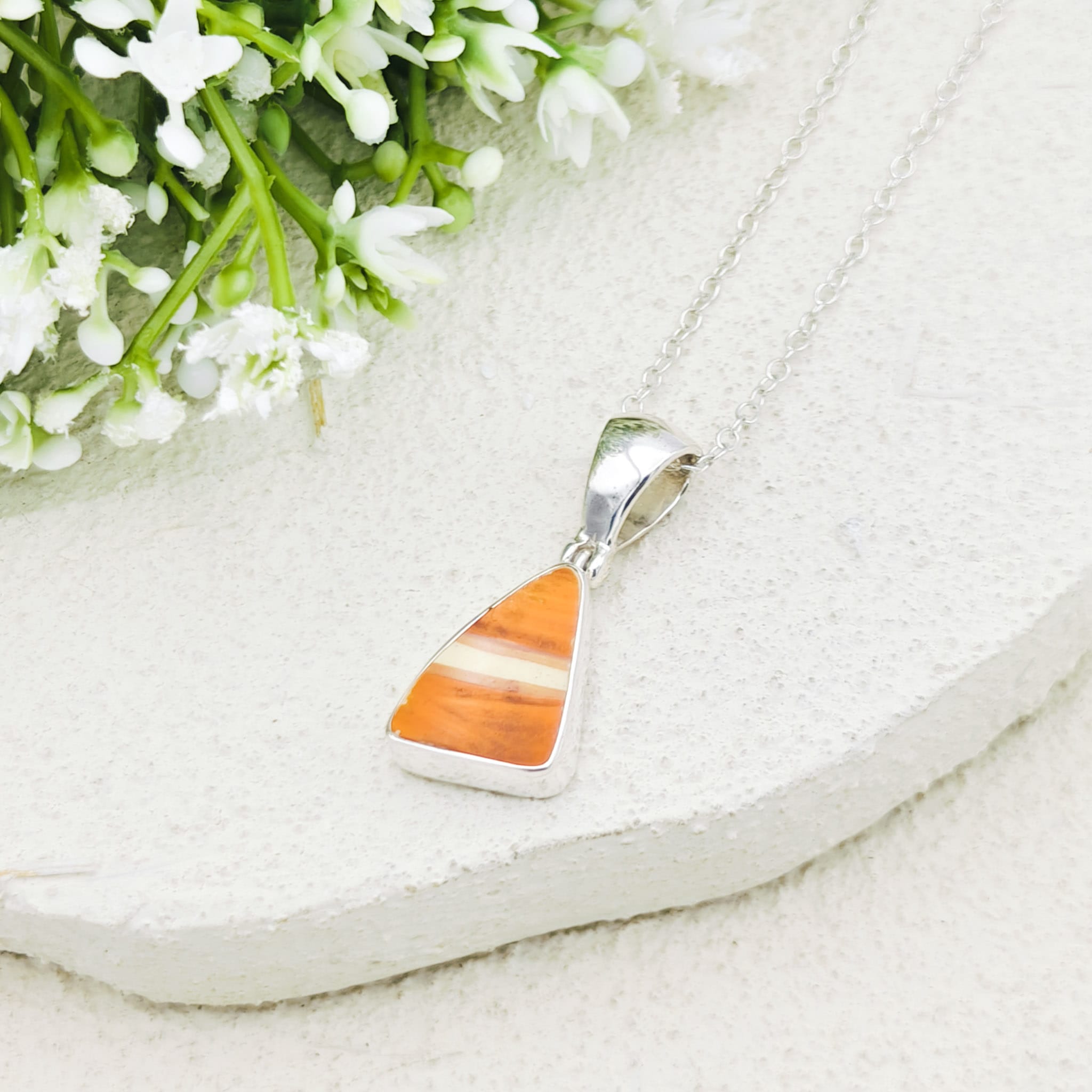 Hepburn and Hughes Art Deco Pendant in Sterling Silver | Original Clarice Cliff | Pottery Gift