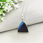 Hepburn and Hughes Art Deco Pendant | Original Clarice Cliff Pottery | Blue Triangle | Sterling Silver