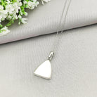 Hepburn and Hughes Art Deco Pendant | Original Clarice Cliff Pottery | Blue Triangle | Sterling Silver