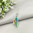 Hepburn and Hughes Art Deco Pendant | Original Clarice Cliff Pottery | Green, Orange and Yellow Designs | Sterling Silver