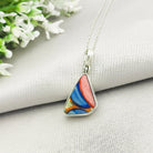 Hepburn and Hughes Art Deco Pendant | Original Clarice Cliff Pottery | Green, Orange and Yellow Designs | Sterling Silver