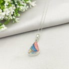 Hepburn and Hughes Art Deco Pendant | Original Clarice Cliff Pottery | Green, Orange and Yellow Designs | Sterling Silver