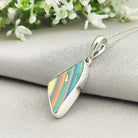 Hepburn and Hughes Art Deco Pendant | Original Clarice Cliff Pottery | Green, Orange and Yellow Designs | Sterling Silver