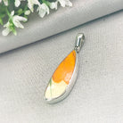 Hepburn and Hughes Art Deco Pendant | Original Clarice Cliff Pottery | Orange | Sterling Silver
