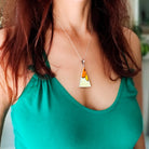 Hepburn and Hughes Art Deco Pendant | Triangular Clarice Cliff necklace | 40mm long | Two options | Sterling Silver