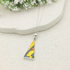Hepburn and Hughes Art Deco Pendant | Triangular Clarice Cliff necklace | 40mm long | Two options | Sterling Silver