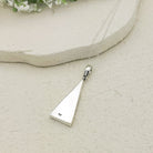 Hepburn and Hughes Art Deco Pendant | Triangular Clarice Cliff necklace | 40mm long | Two options | Sterling Silver
