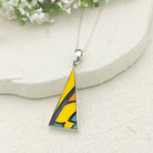Hepburn and Hughes Art Deco Pendant | Triangular Clarice Cliff necklace | 40mm long | Two options | Sterling Silver