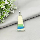 Hepburn and Hughes Art Deco Striped Pendant | Original Clarice Cliff Pottery in Sterling Silver