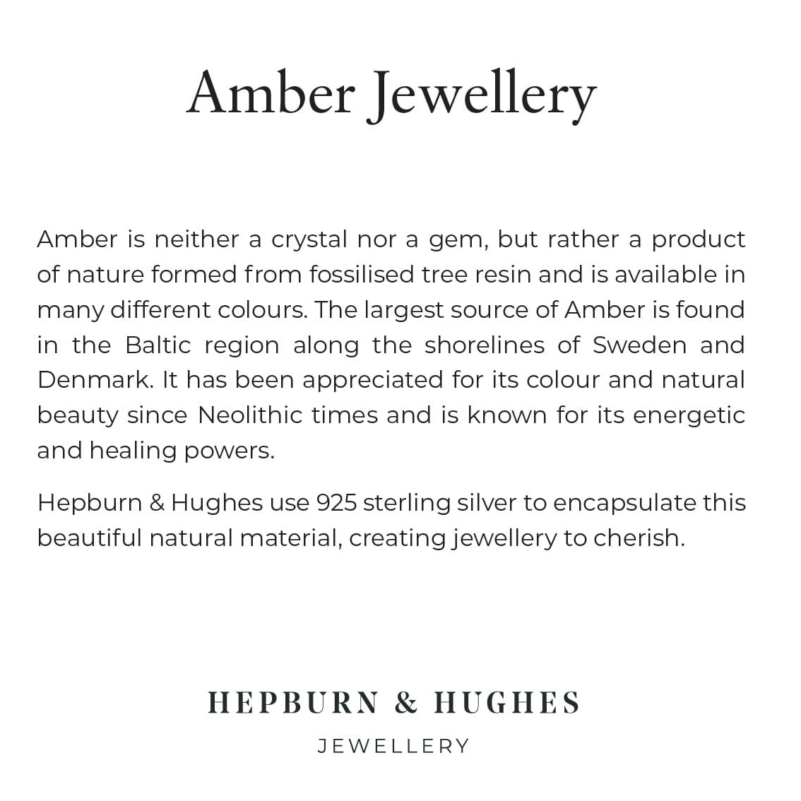 Hepburn and Hughes Baltic Green Amber Earrings | Studs | Sterling Silver