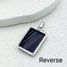 Hepburn and Hughes Banded Black Onyx Pendant | 30mm Rectangle | July Birthstone | Sterling Silver