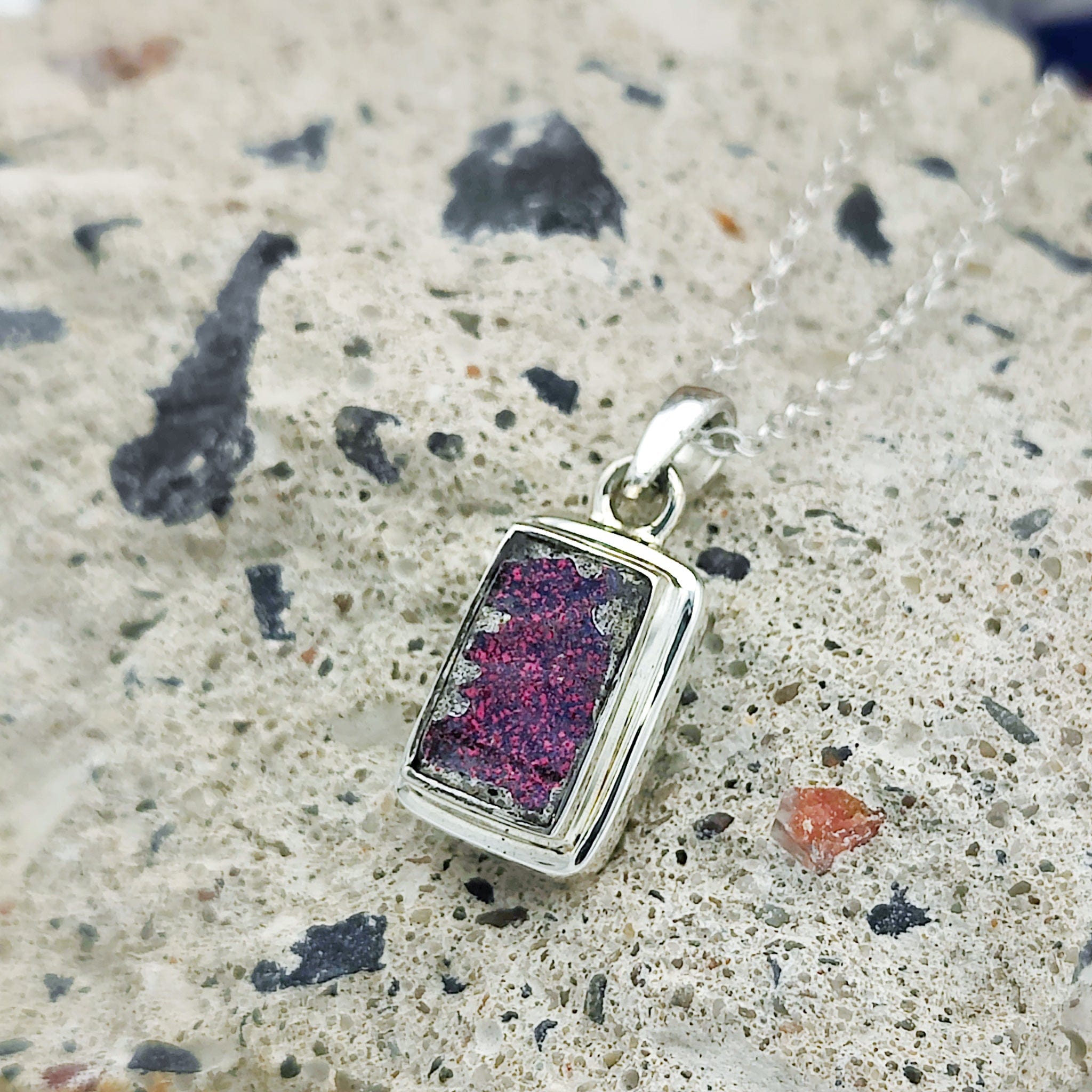 Hepburn & Hughes Berlin wall Pendant | Purple Graffiti | Sterling Silver