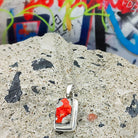Hepburn & Hughes Berlin Wall Pendant | Red Graffiti | Sterling Silver