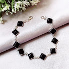 Hepburn and Hughes Black Onyx Bracelet | 10 Squares | Sterling Silver