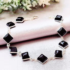 Hepburn and Hughes Black Onyx Bracelet | 10 Squares | Sterling Silver