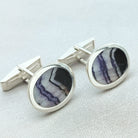 Hepburn and Hughes Blue John Cufflinks | British Gemstone | 3 Shapes | Sterling Silver