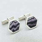 Hepburn and Hughes Blue John Cufflinks | British Gemstone | 3 Shapes | Sterling Silver