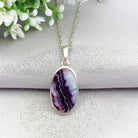 Hepburn and Hughes Blue John Pendant | British Gemstone Necklace | Oval | Sterling Silver
