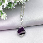 Hepburn and Hughes Blue John Pendant | British Gemstone Necklace | Wave | Sterling Silver