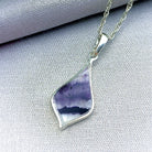 Hepburn and Hughes Blue John Pendant | British Gemstone Necklace | Wave | Sterling Silver