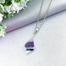 Hepburn and Hughes Blue John Pendant | British Gemstone Necklace | Wave | Sterling Silver