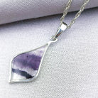 Hepburn and Hughes Blue John Pendant | British Gemstone Necklace | Wave | Sterling Silver