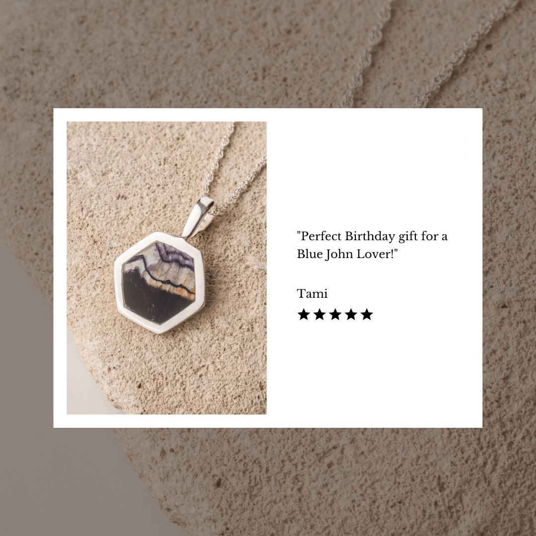 Hepburn and Hughes Blue John Pendant | Hexagon | Sterling Silver