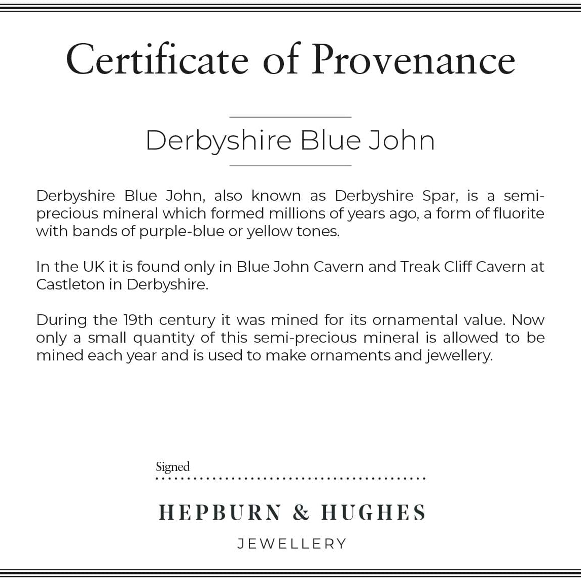 Hepburn and Hughes Blue John Pendant | Narrow Oblong | Sterling Silver